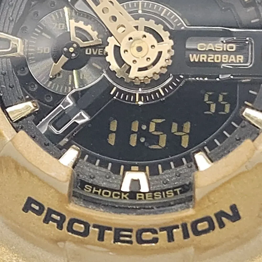 Casio G-Shock GA-110GD-9B Gold Black Mens Analog Digital Watch 5146 Tested